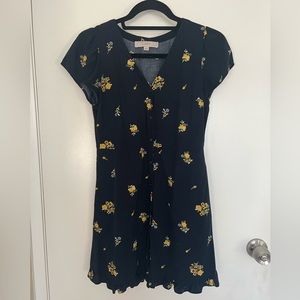 Loft short navy/flowers petite dress